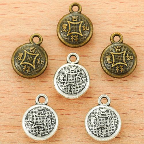 Zinc Alloy Pendants Round plated DIY Sold By Bag