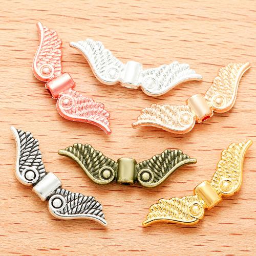 Cink legura nakit perle, Cink Alloy, Wing Shape, pozlaćen, možete DIY, više boja za izbor, 22x7mm, 100računala/Torba, Prodano By Torba