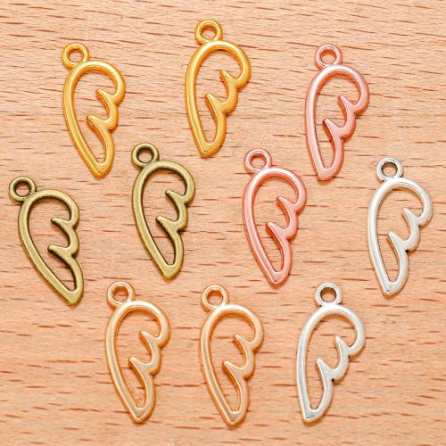 Vingeformet Zinc Alloy Pendler, Wing Shape, forgyldt, du kan DIY, flere farver til valg, 16.50x7mm, 100pc'er/Bag, Solgt af Bag