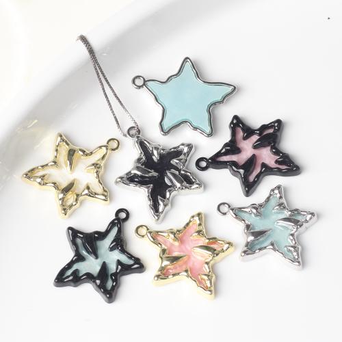 Resin Zinc Alloy Pendants with Resin Star plated DIY nickel lead & cadmium free Sold By Bag