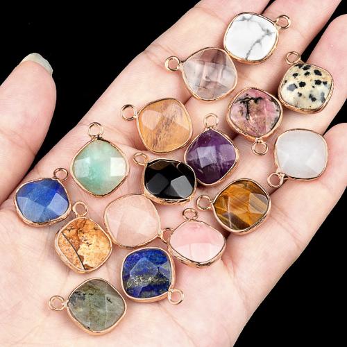 Gemstone Pendants Jewelry Natural Stone with Iron DIY Sold By PC