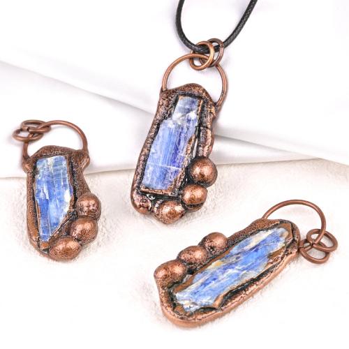 Quartz Gemstone Pendants Kyanite with Iron DIY mixed colors Sold By PC