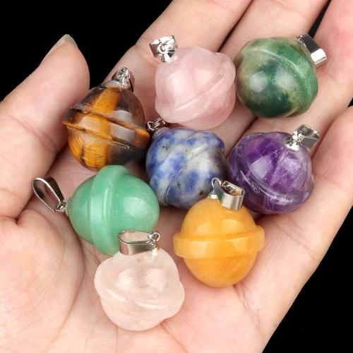 Gemstone Pendants Jewelry Natural Stone with Iron DIY Sold By PC