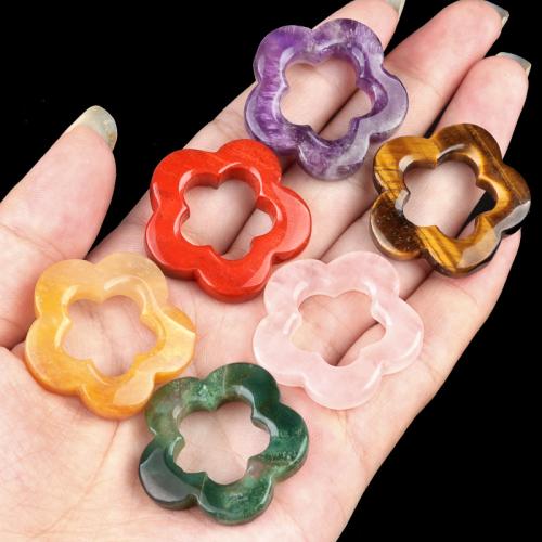 Gemstone Pendants Jewelry Natural Stone Flower DIY Sold By PC