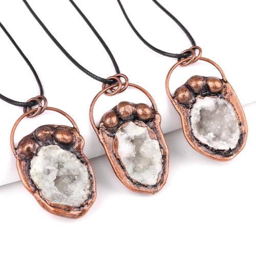 Quartz Gemstone Pendants Clear Quartz with Iron DIY mixed colors Sold By PC