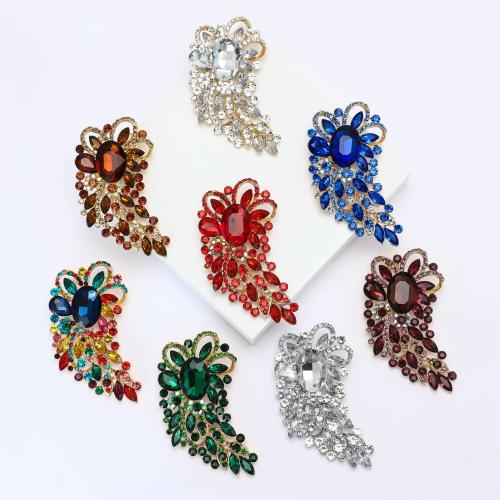 Zinc Alloy Brooches plated fashion jewelry & with rhinestone nickel lead & cadmium free Sold By PC