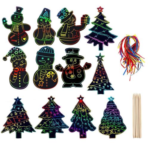 Paper Scratch Art Painting Paper Christmas Design & DIY Sold By Set