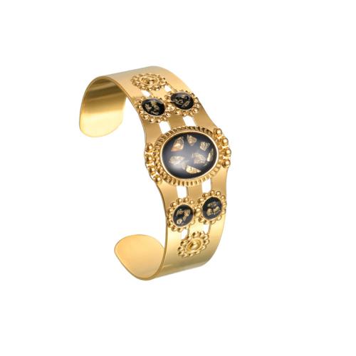 Stainless Steel Bangle 304 Stainless Steel plated for woman & enamel gold Sold By PC