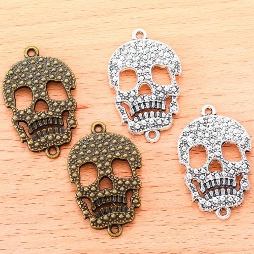 Kraniet zink legering stik, Zinc Alloy, Skull, forgyldt, du kan DIY & 1/1 løkke, flere farver til valg, 34x22mm, 100pc'er/Bag, Solgt af Bag