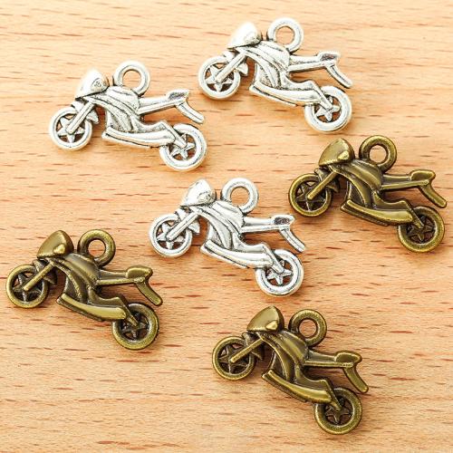 Køretøj Shaped Zinc Alloy Pendler, Motorcykel, forgyldt, du kan DIY, flere farver til valg, 21x13mm, 100pc'er/Bag, Solgt af Bag