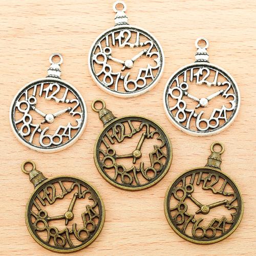 Zinc Alloy Pendants Clock plated DIY Sold By Bag