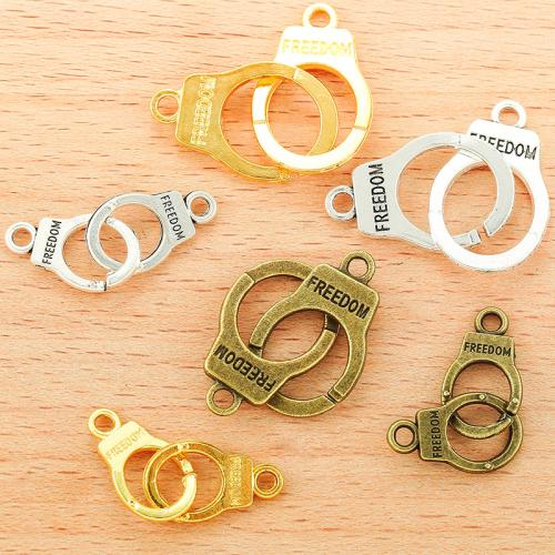 Zinc Alloy Connector Handcuffs plated DIY & 1/1 loop Sold By Bag