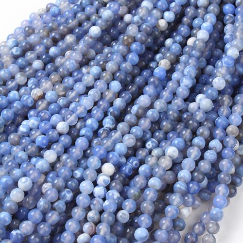 Agate Beads Fire Agate Round polished natural blue Sold By Strand