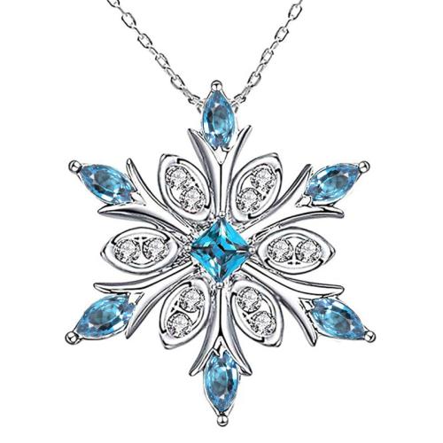 Cubic Zircon Micro Pave Brass Necklace Snowflake fashion jewelry & micro pave cubic zirconia & for woman Length Approx 45 cm Sold By PC