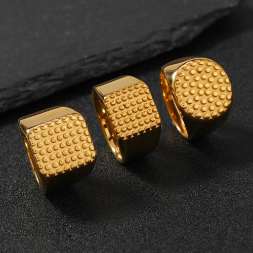 Vinger Ring in edelstaal, 304 roestvrij staal, mode sieraden & verschillende stijlen voor de keuze & voor de mens, gouden, Verkocht door PC