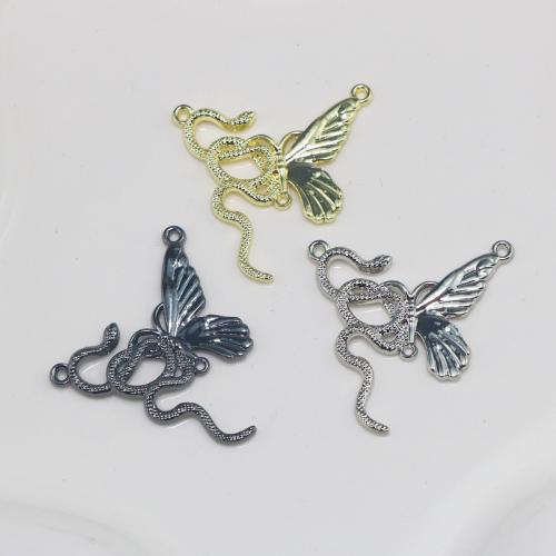 Zinc Alloy Animal Pendants Butterfly plated DIY & double-hole nickel lead & cadmium free Sold By PC