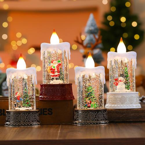 Plastic Christmas Decoration Ornaments Candle lightening & Christmas Design Sold By PC