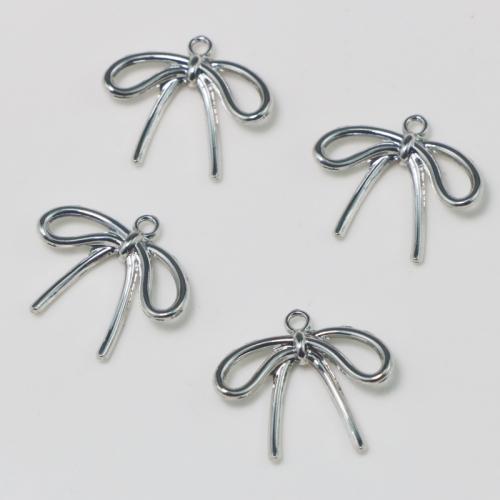 Zinklegering strik Hangers, Zinc Alloy, silver plated, DIY, nikkel, lood en cadmium vrij, Verkocht door PC