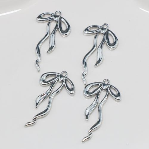 Zinklegering strik Hangers, Zinc Alloy, silver plated, DIY, nikkel, lood en cadmium vrij, Verkocht door PC