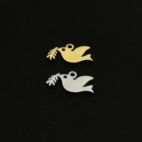 Stainless Steel Animal Pendants 304 Stainless Steel Pigeon Vacuum Ion Plating DIY Sold By PC