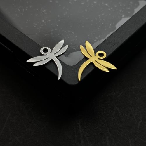 Stainless Steel Animal Pendants 304 Stainless Steel Dragonfly Vacuum Ion Plating DIY Sold By PC