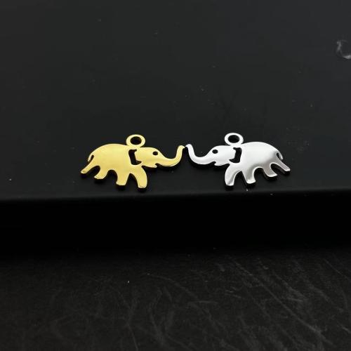 Stainless Steel Animal Pendants 304 Stainless Steel Elephant Vacuum Ion Plating DIY Sold By PC