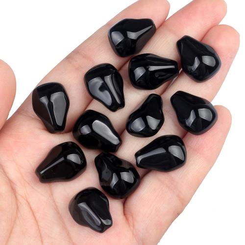 Agaat Cabochon, Zwarte Agaat, DIY, zwart, 12x17mm, Verkocht door PC