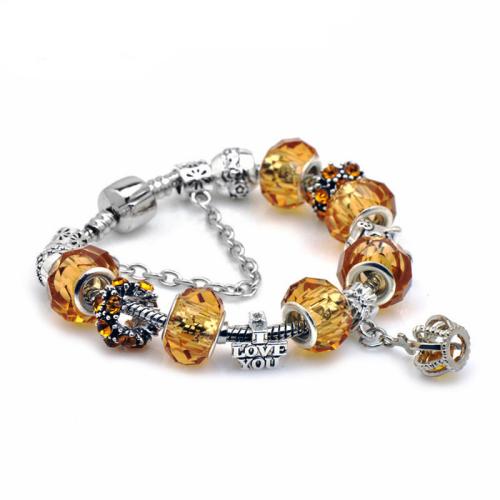 Bracelets de cristal, alliage de zinc, avec chaîne en laiton & cristal, normes différentes pour le choix & pour femme, plus de couleurs à choisir, Vendu par PC