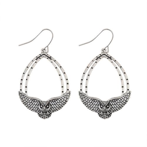 Zinc Alloy Drop Earrings plated for woman & hollow silver color Sold By PC