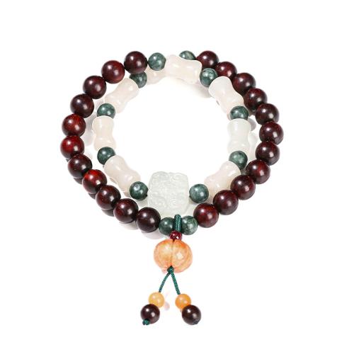 Santos+Rose+Wood Pulsera, hecho a mano, Doble capa & para mujer, beads length 8mm, 6mm, longitud aproximado 6-7 Inch, Vendido por UD