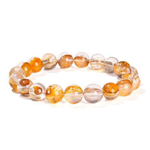 Golden Healer Quartz Bracelet Round handmade & for woman Length Approx 6-7 Inch Sold By PC