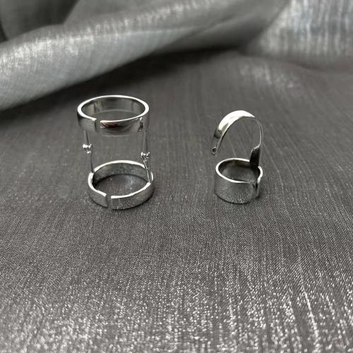 Messing Fingerring, Modeschmuck & verschiedene Stile für Wahl & für Frau, Silberfarbe, Inner diameter 17mm, verkauft von PC