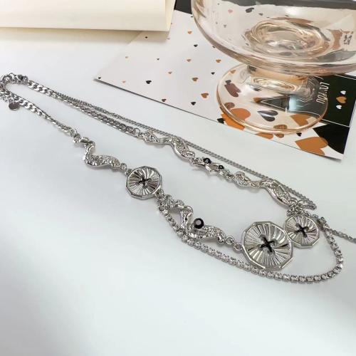 Zinc Alloy Jewelry Necklace with 5cm extender chain fashion jewelry & for woman silver color Length Approx 40 cm Sold By PC