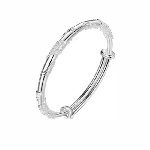 925 Sterling Silver Bangle Bracelet Adjustable & fashion jewelry & for woman Inner Approx 60mm Sold By PC