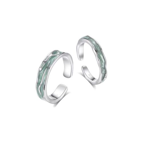 Couple Finger Rings 925 Sterling Silver 2 pieces & fashion jewelry & Unisex Sold By Set