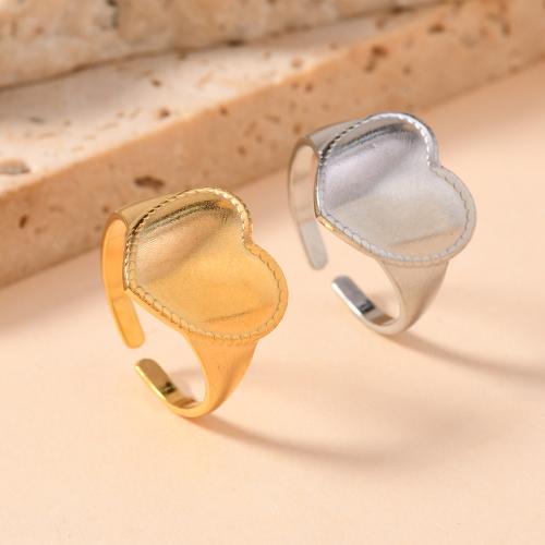 Stainless Steel Finger Ring 304 Stainless Steel Heart fashion jewelry & Unisex Sold By PC