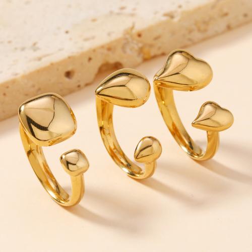 Stainless Steel Finger Ring 304 Stainless Steel fashion jewelry & for woman golden diameter 17mm Sold By PC