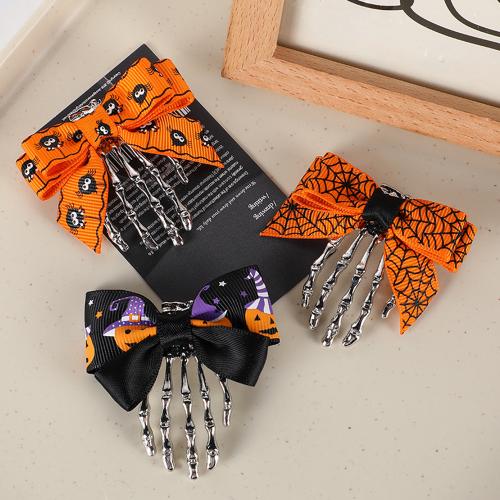 Alligator Hair Clip Zinc Alloy with Cloth Halloween Design & for woman Sold By PC