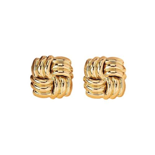 Pendientes de Perno de Aleación de Zinc, Joyería & diferentes estilos para la opción & para mujer, dorado, 22x22mm, Vendido por Par