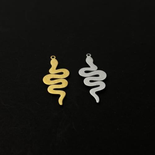 Stainless Steel Animal Pendants 304 Stainless Steel Snake Vacuum Ion Plating DIY Sold By PC