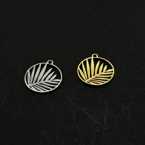 Stainless Steel Pendants 304 Stainless Steel Leaf Vacuum Ion Plating DIY & hollow Sold By PC