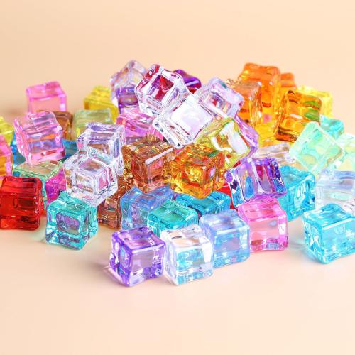 Fashion Decoration Resin Square epoxy gel & luminated 18mm Approx Sold By Bag