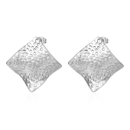 Nerezová ocel náušnice, 304 Stainless Steel, Rhombus, módní šperky & pro ženy, více barev na výběr, 30.80x31mm, Prodáno By Pair