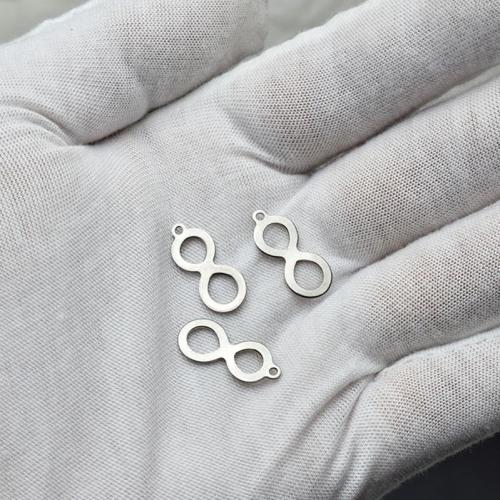 الفولاذ المقاوم للصدأ قلادة, 304 الفولاذ المقاوم للصدأ, عدد 8, ديي, اللون الأصلي, 9x20x1mm, تباع بواسطة PC