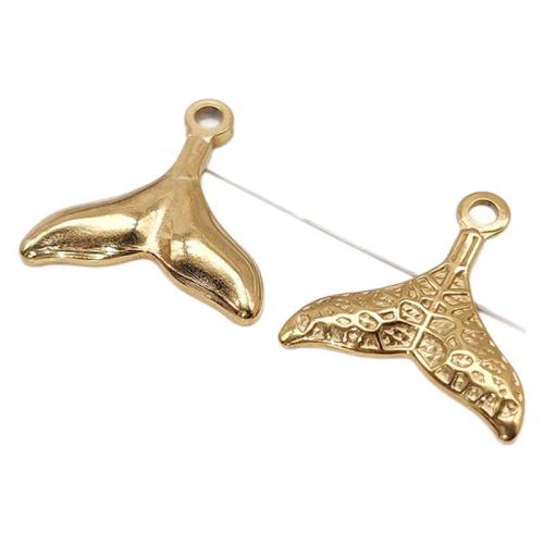 Stainless Steel Pendants 304 Stainless Steel Mermaid tail Vacuum Ion Plating DIY golden Sold By PC