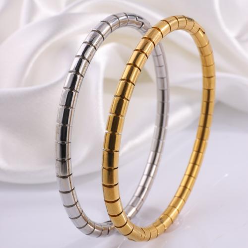 Titanium Steel Bracelet & Bangle Round plated for woman Sold By PC