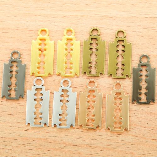 Zinc Alloy Pendler, Razor Blade, forgyldt, du kan DIY, flere farver til valg, 24x11mm, 100pc'er/Bag, Solgt af Bag