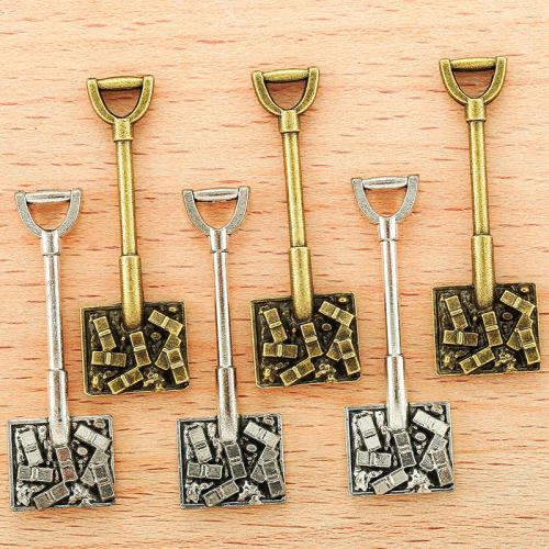 Zinc Alloy Tool Pendants Shovel plated DIY Sold By Bag