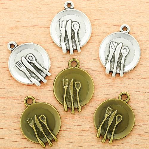 Zinc Alloy Pendants Round plated DIY Sold By Bag