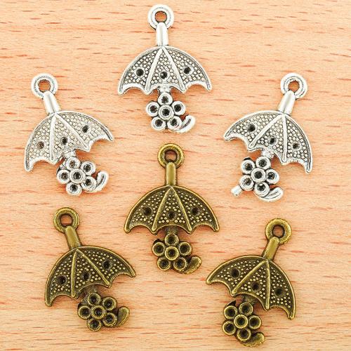 Sinc Alloy Pendants, Umbrella, plátáilte, DIY, dathanna níos mó le haghaidh rogha, 20x15mm, 100ríomhairí pearsanta/Mála, Díolta De réir Mála